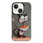 Animal Pattern Oil Painting Series PC + TPU Phone Case, For iPhone 14 Plus For iPhone 14 Plus Eating Rat