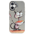 Animal Pattern Oil Painting Series PC + TPU Phone Case, For iPhone 16 For iPhone 16 Eating Rat