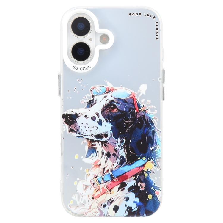 Animal Pattern Oil Painting Series PC + TPU Phone Case – TPU, For iPhone 17 For iPhone 17 Spotted Dog