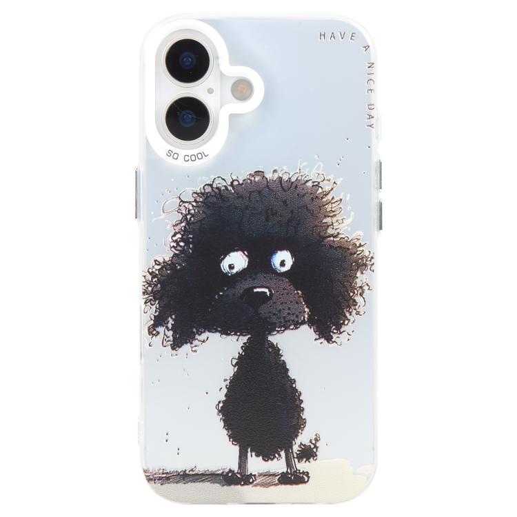 Animal Pattern Oil Painting Series PC + TPU Phone Case – TPU, For iPhone 17 For iPhone 17 Black Dog