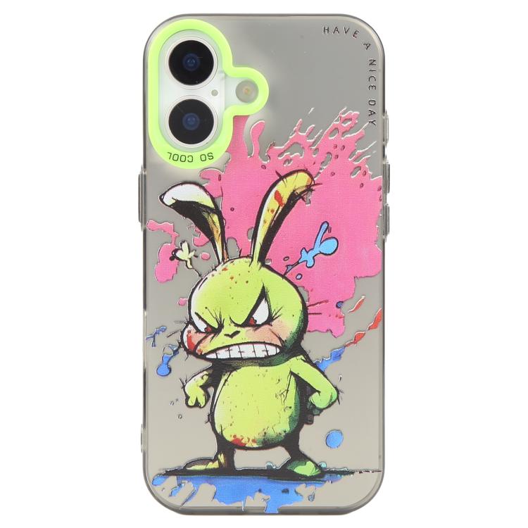 Animal Pattern Oil Painting Series PC + TPU Phone Case – TPU, For iPhone 17 For iPhone 17 Rabbit