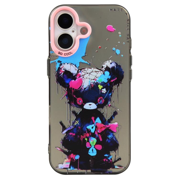 Animal Pattern Oil Painting Series PC + TPU Phone Case – TPU, For iPhone 17 For iPhone 17 Tattered Bear