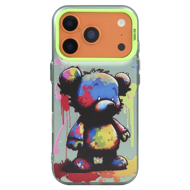 Animal Pattern Oil Painting Series PC + TPU Phone Case – TPU, For iPhone 17 Pro Max For iPhone 18 Pro Max 17 Pro Max Colorful Bear