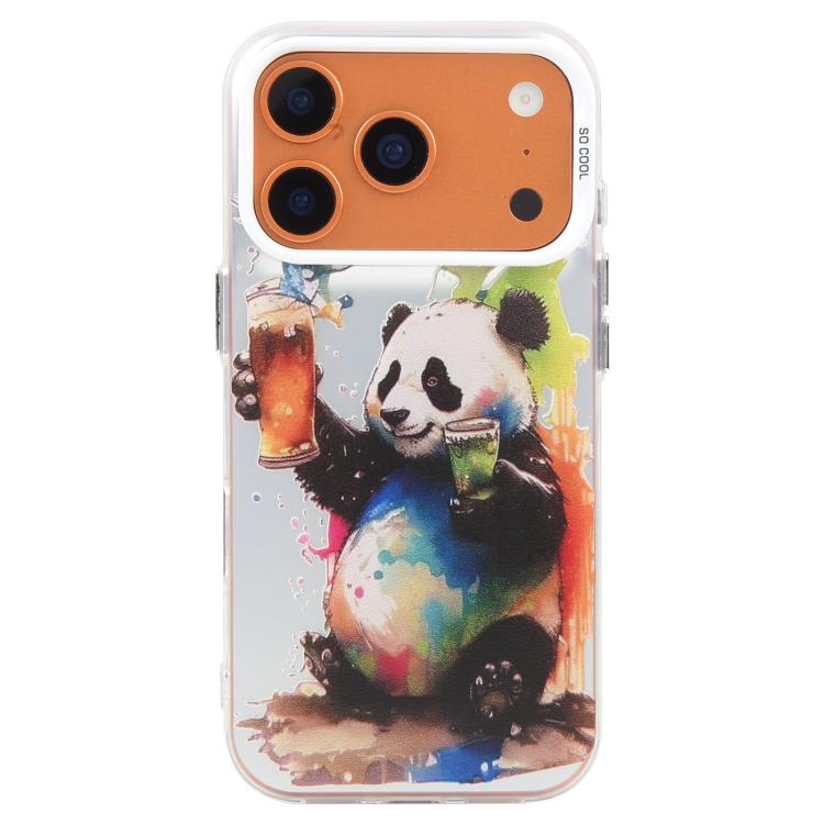 Animal Pattern Oil Painting Series PC + TPU Phone Case – TPU, For iPhone 17 Pro Max For iPhone 18 Pro Max 17 Pro Max Panda