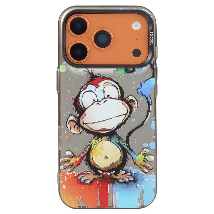 Animal Pattern Oil Painting Series PC + TPU Phone Case – TPU, For iPhone 17 Pro Max For iPhone 18 Pro Max 17 Pro Max Happy Monkey