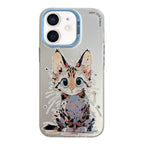 Animal Pattern Oil Painting Series PC + TPU Phone Case, For iPhone 12 mini