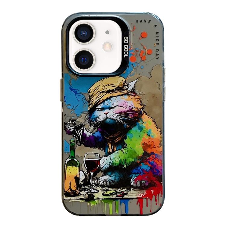 Animal Pattern Oil Painting Series PC + TPU Phone Case, For iPhone 12 mini