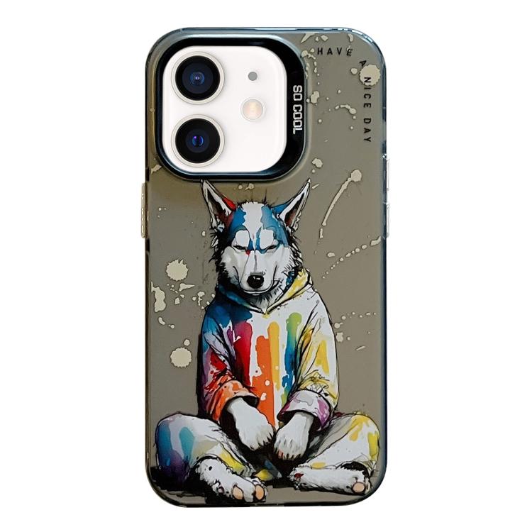 Animal Pattern Oil Painting Series PC + TPU Phone Case, For iPhone 12 mini
