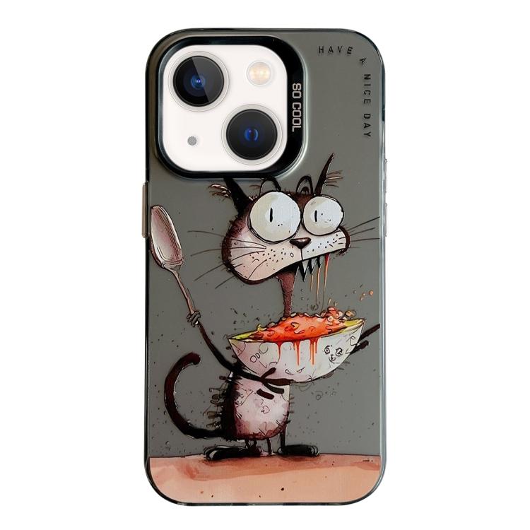 Animal Pattern Oil Painting Series PC + TPU Phone Case, For iPhone 13 mini For iPhone 13 mini Eating Rat