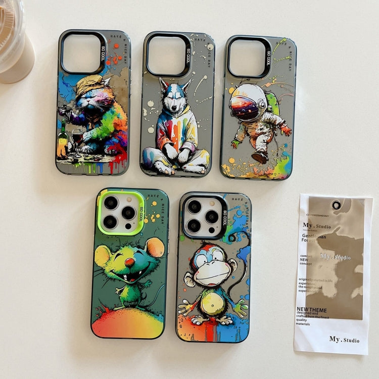 Animal Pattern Oil Painting Series PC + TPU Phone Case – TPU, For iPhone 15