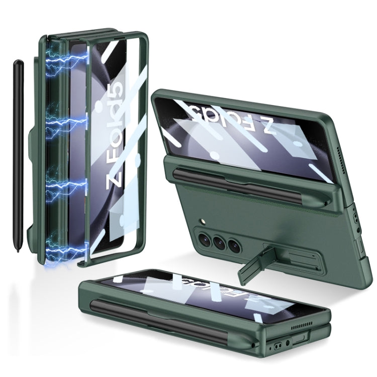 GKK Full Coverage Magnetic Fold Hinge Phone Case with Pen Slots – Magnetic, For Samsung Galaxy Z Fold5 For Samsung Galaxy Z Fold5 Night Green