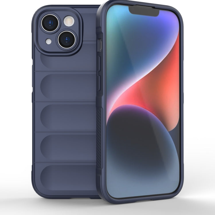 Magic Shield TPU + Flannel Phone Case – TPU, For iPhone 15 For iPhone 15 Dark Blue