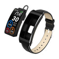 K13S 1.14 inch TFT Screen Leather Strap Smart Calling Bracelet Supports Sleep Management/Blood Oxygen Monitoring, Leather Strap – Leather, Bluetooth Leather Strap Black