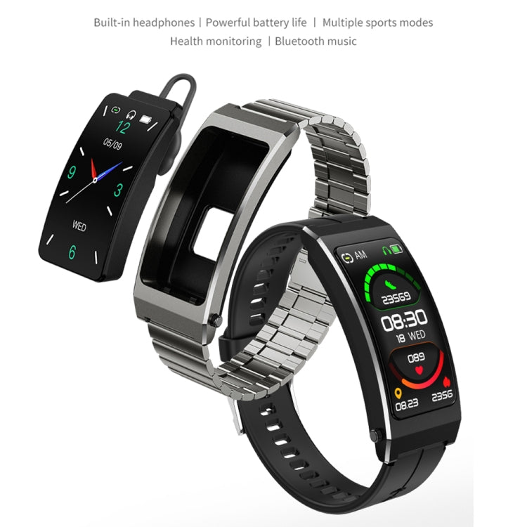 K13S 1.14 inch TFT Screen Leather Strap Smart Calling Bracelet Supports Sleep Management/Blood Oxygen Monitoring, Leather Strap – Leather, Bluetooth
