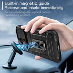 Camshield Robot TPU Hybrid PC Phone Case – Wear-resistant, Magnetic, TPU, For iPhone 15 Pro, For iPhone 15 Plus, For iPhone 15, For iPhone 14 Plus
