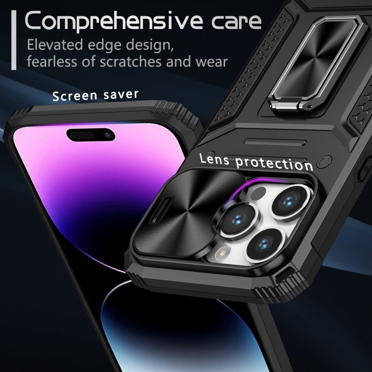 Camshield Robot TPU Hybrid PC Phone Case – Wear-resistant, Magnetic, TPU, For iPhone 15 Pro, For iPhone 15 Plus, For iPhone 15, For iPhone 14 Plus