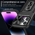 Camshield Robot TPU Hybrid PC Phone Case – Wear-resistant, Magnetic, TPU, For iPhone 15 Pro, For iPhone 15 Plus, For iPhone 15, For iPhone 14 Plus