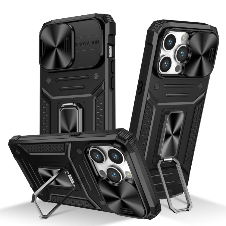 Camshield Robot TPU Hybrid PC Phone Case – Wear-resistant, Magnetic, TPU, For iPhone 15 Pro, For iPhone 15 Plus, For iPhone 15, For iPhone 14 Plus For iPhone 15 Pro Black