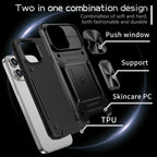 Camshield Robot TPU Hybrid PC Phone Case – Wear-resistant, Magnetic, TPU, For iPhone 15 Pro, For iPhone 15 Plus, For iPhone 15, For iPhone 14 Plus