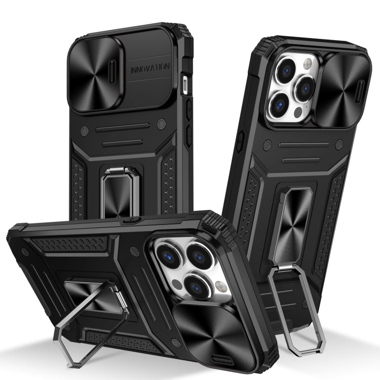 Camshield Robot TPU Hybrid PC Phone Case, For iPhone 13 Pro, For iPhone 13, For iPhone 12 / 12 Pro, For iPhone 12 Pro Max For iPhone 13 Pro Black