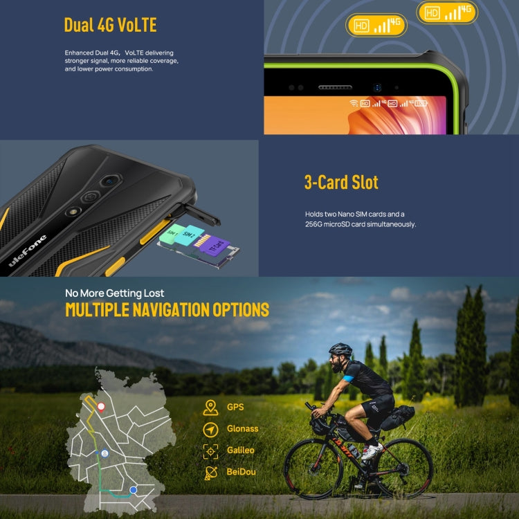 Ulefone Armor X12 Pro, IP68/IP69K Rugged Phone, 5.45 inch Android 15 MediaTek Helio G36 Octa Core, Network: 4G, NFC, 4GB+64GB – Shockproof, Waterproof, Lanyard