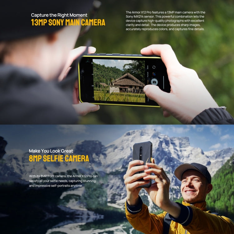 Ulefone Armor X12 Pro, IP68/IP69K Rugged Phone, 5.45 inch Android 15 MediaTek Helio G36 Octa Core, Network: 4G, NFC, 4GB+64GB – Shockproof, Waterproof, Lanyard