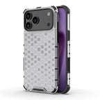Honeycomb Shockproof Phone Case – Shockproof, TPU, For iPhone 17e / 16e, For iPhone 17 Pro Max, For iPhone 17 Pro, For iPhone 17 For iPhone 18 Pro 17 Pro White