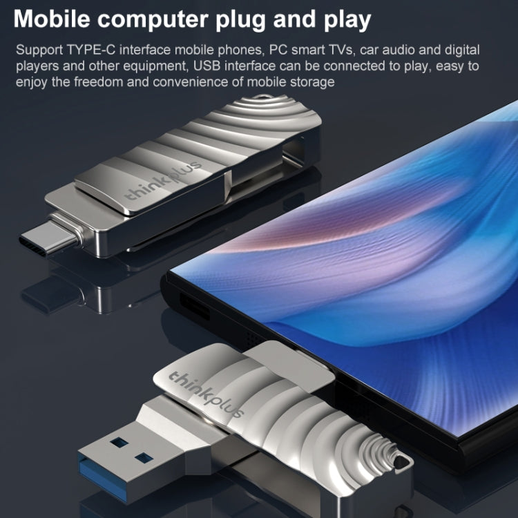 Lenovo Thinkplus MU232 USB 3.2 + USB-C / Type-C Dual Head Flash Drive, 32GB, 64GB, 128GB, 256GB – Waterproof, Non-slip