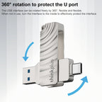 Lenovo Thinkplus MU232 USB 3.2 + USB-C / Type-C Dual Head Flash Drive, 32GB, 64GB, 128GB, 256GB – Waterproof, Non-slip