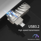 Lenovo Thinkplus MU232 USB 3.2 + USB-C / Type-C Dual Head Flash Drive, 32GB, 64GB, 128GB, 256GB – Waterproof, Non-slip