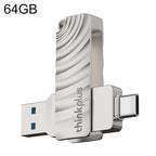 Lenovo Thinkplus MU232 USB 3.2 + USB-C / Type-C Dual Head Flash Drive, 32GB, 64GB, 128GB, 256GB – Waterproof, Non-slip 64GB