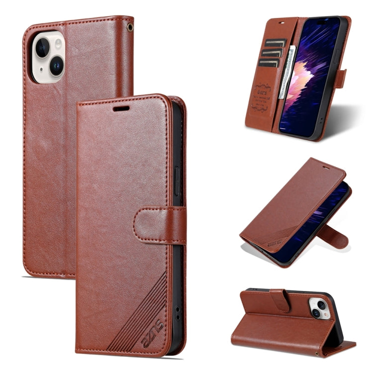 AZNS Sheepskin Texture Flip Leather Phone Case, For iPhone 16 Pro, For iPhone 15 Pro Max, For iPhone 15 Pro, For iPhone 15 Plus, For iPhone 15