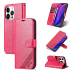 AZNS Sheepskin Texture Flip Leather Phone Case, For iPhone 16 Pro, For iPhone 15 Pro Max, For iPhone 15 Pro, For iPhone 15 Plus, For iPhone 15
