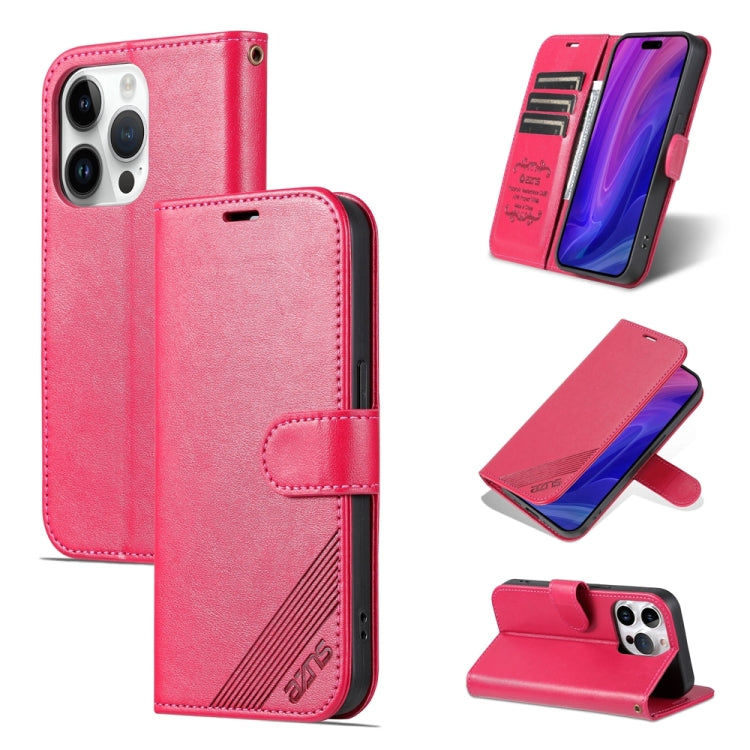 AZNS Sheepskin Texture Flip Leather Phone Case, For iPhone 16 Pro, For iPhone 15 Pro Max, For iPhone 15 Pro, For iPhone 15 Plus, For iPhone 15
