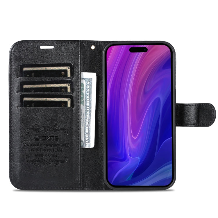 AZNS Sheepskin Texture Flip Leather Phone Case, For iPhone 16 Pro, For iPhone 15 Pro Max, For iPhone 15 Pro, For iPhone 15 Plus, For iPhone 15