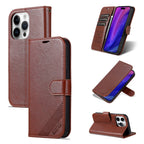 AZNS Sheepskin Texture Flip Leather Phone Case, For iPhone 16 Pro, For iPhone 15 Pro Max, For iPhone 15 Pro, For iPhone 15 Plus, For iPhone 15