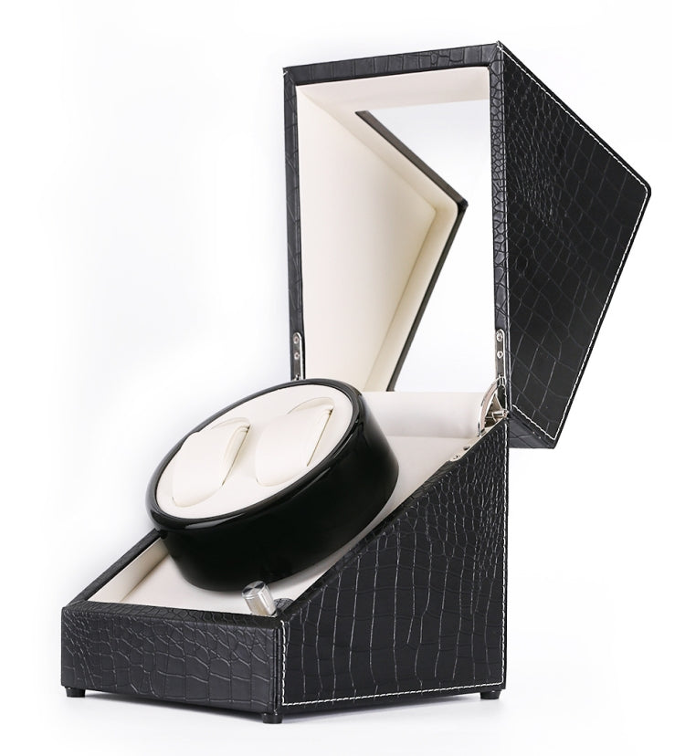 5 Gear Mechanical Automatic Watch Box Electric Motor Watch Shaker, US... 5 Gear, Crocodile Pattern, White White