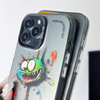 Double Layer Color Silver Series Animal Oil Painting Phone Case, For iPhone 12 Pro