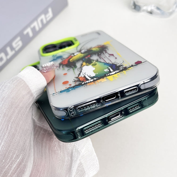 Double Layer Color Silver Series Animal Oil Painting Phone Case, For iPhone 12 Pro