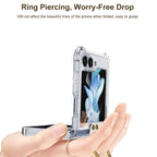 GKK MagSafe Airbag Hinge Shockproof Phone Case with Ring Holder, For Samsung Galaxy Z Flip5