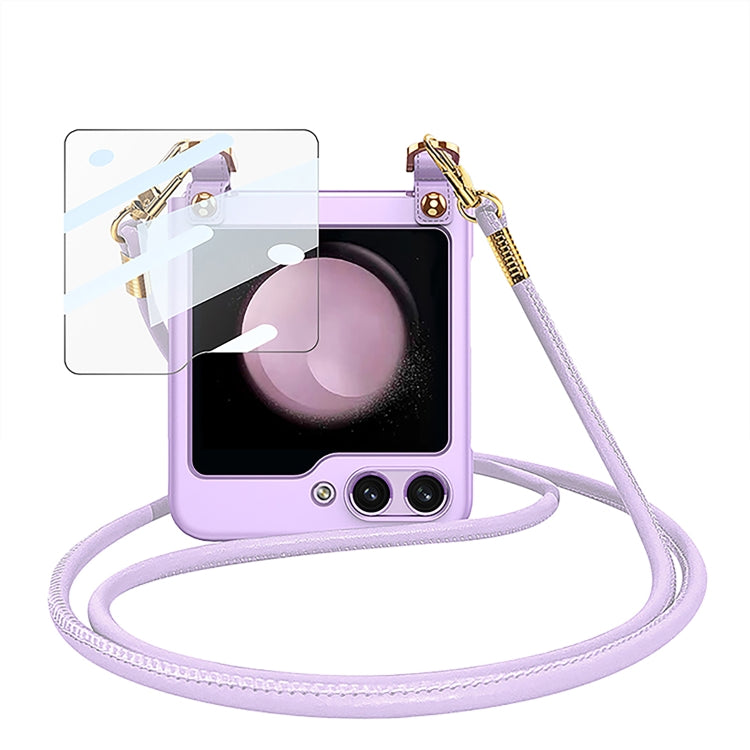 GKK Cross-body Ultra-thin PC Phone Case with Strap – Wear-resistant, Ultra-thin, For Samsung Galaxy Z Flip5 For Samsung Galaxy Z Flip5 Purple