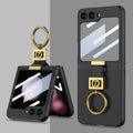 GKK Ultra-thin Z Ring Holder Leather Phone Case, For Samsung Galaxy Z Flip5 For Samsung Galaxy Z Flip5 Black