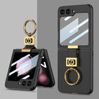 GKK Ultra-thin Z Ring Holder Leather Phone Case, For Samsung Galaxy Z Flip5 For Samsung Galaxy Z Flip5 Black