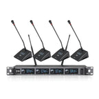 XTUGA A140-C Wireless Microphone System 4-Channel UHF Four Conference Mics, A140-C A140-C US Plug