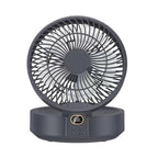 WSK302 4000mAh Swivel Head Wall Mounted Fan with Night Light Black