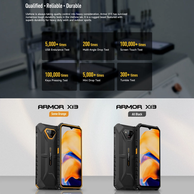 Ulefone Armor X13, IP68/IP69K Rugged Phone, 6.52 inch Android 15 MediaTek Helio G36 Octa Core, Network: 4G, NFC, OTG, 6GB+64GB – Lanyard, Magnetic, Card Slot