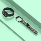 2 in 1 Three-bead Metal Watch Band with Watch Frame, For Redmi Watch 3 Lite / Watch 3 Active