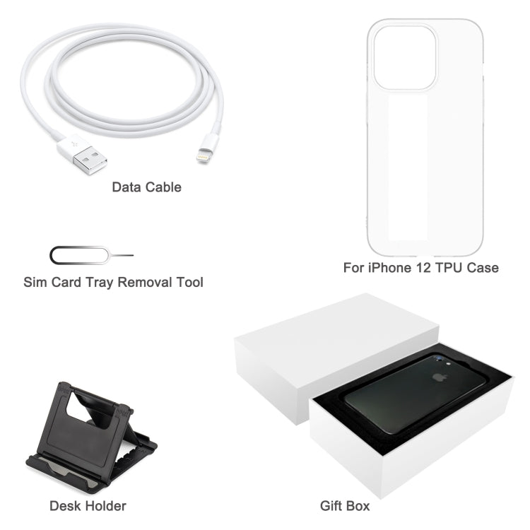 TPU Case + Desk Holder + Data Cable + Sim Card Tray Removal Tool + Gift Box, For iPhone 12, For iPhone 13 Pro Max, For iPhone 7 / 8 / SE 2020, For iPhone 12 Pro Max, For iPhone 11, For iPhone X, For iPhone 7 Plus, For iPhone SE, For iPhone 6 For iPhone 12