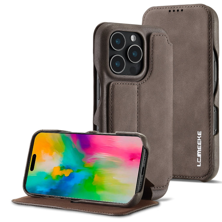 LC.IMEEKE Hon Ancient Series Flip Leather Phone Case – Card Slot, Flip, Leather, For iPhone 16 Pro Max, For iPhone 16 Pro, For iPhone 16 Plus, For iPhone 16 For iPhone 16 Pro Coffee