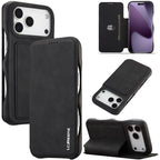 LC.IMEEKE Hon Ancient Series Flip Leather Phone Case, For iPhone 17 Pro Max, For iPhone 17 Pro, For iPhone 17, For iPhone Air For iPhone 17 Pro Max Black